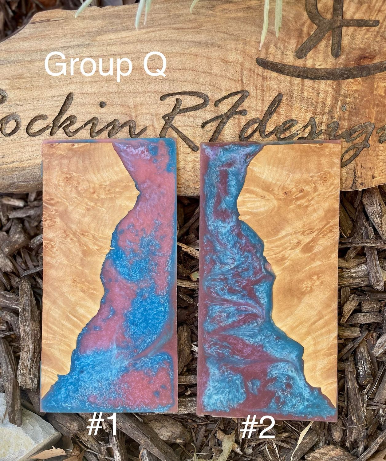 Resin and Wood Phone Case Slices Group Q
