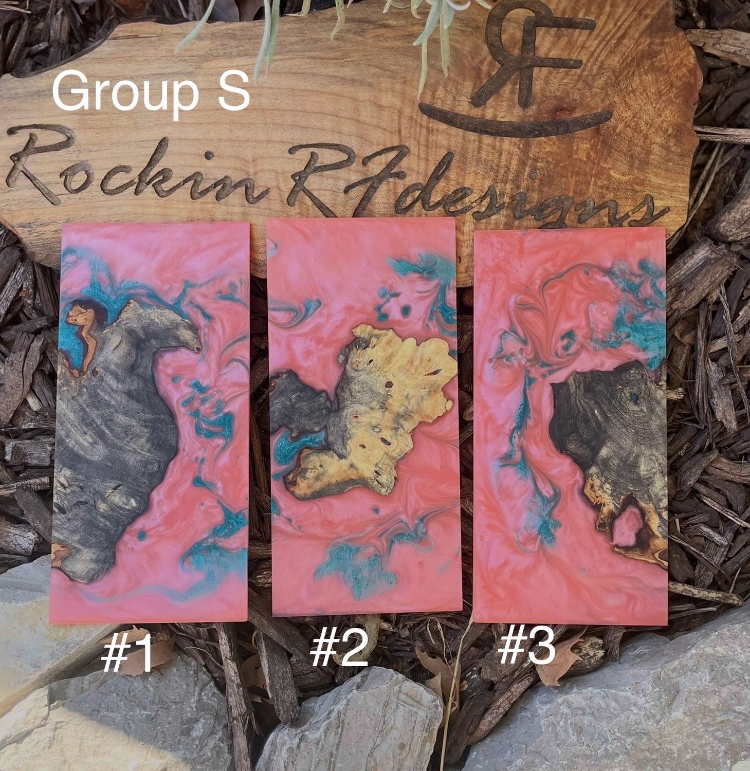 Resin and Wood Phone Case Slices Group S