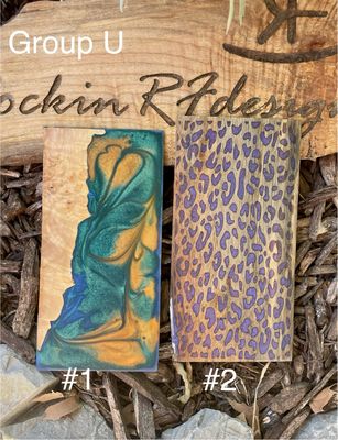Resin and Wood Phone Case Slices Group U