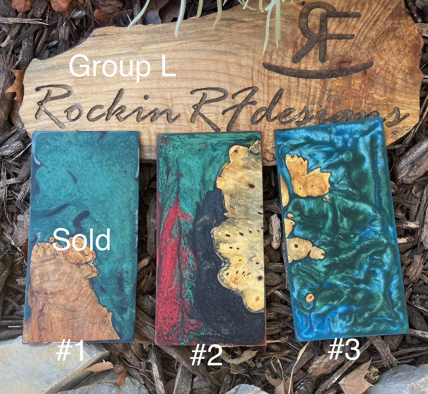 Resin and Wood Phone Case Slices Group L