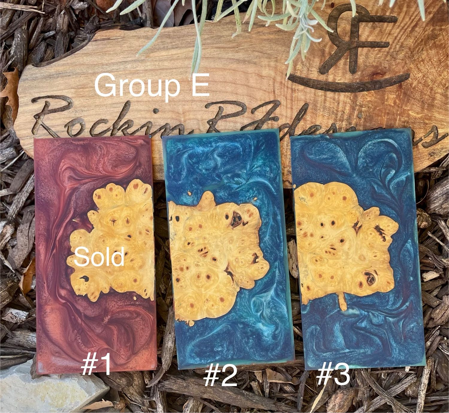 Resin and Wood Phone Case slices Group E