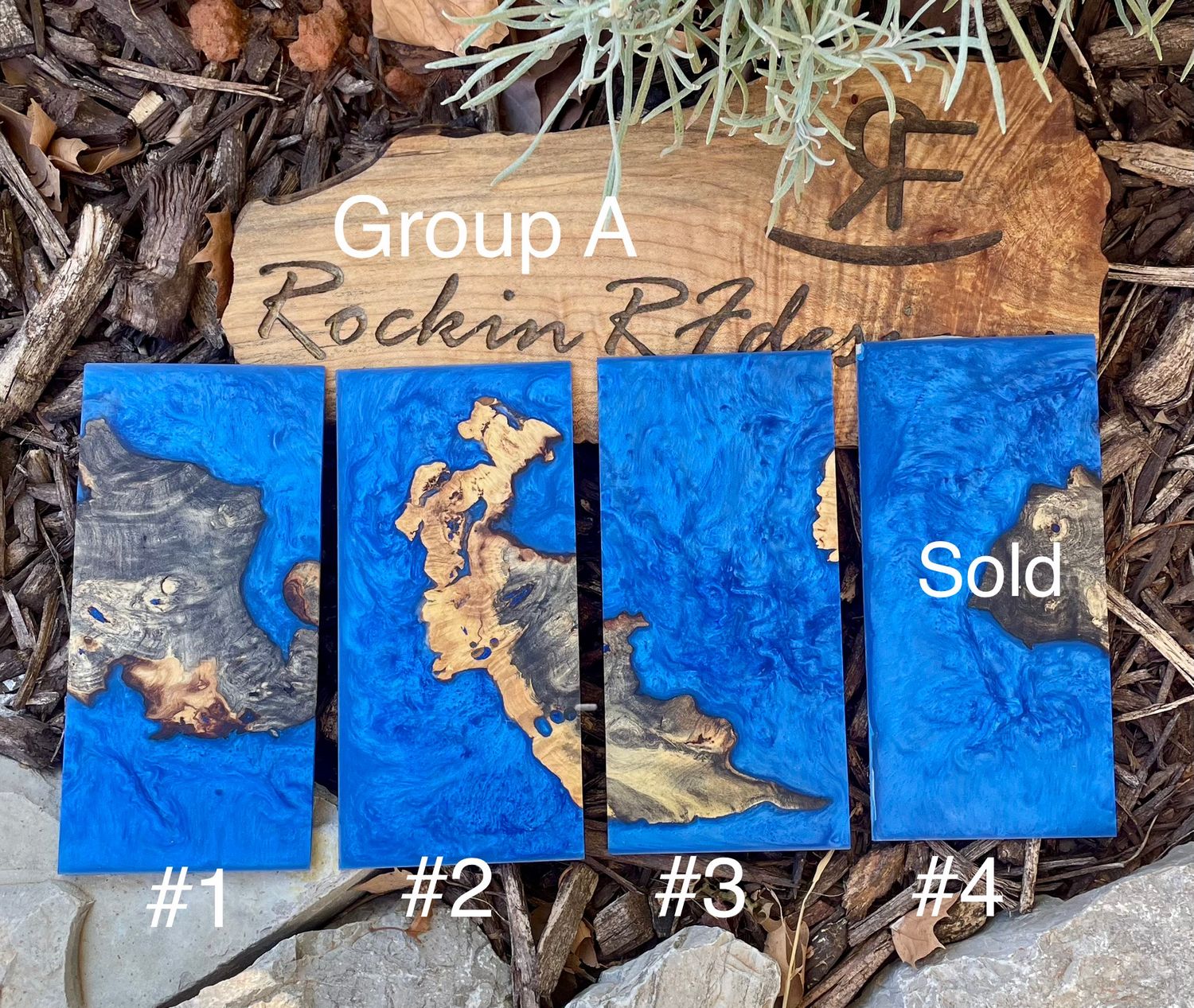 Resin and Wood Phone Case Slices Group A