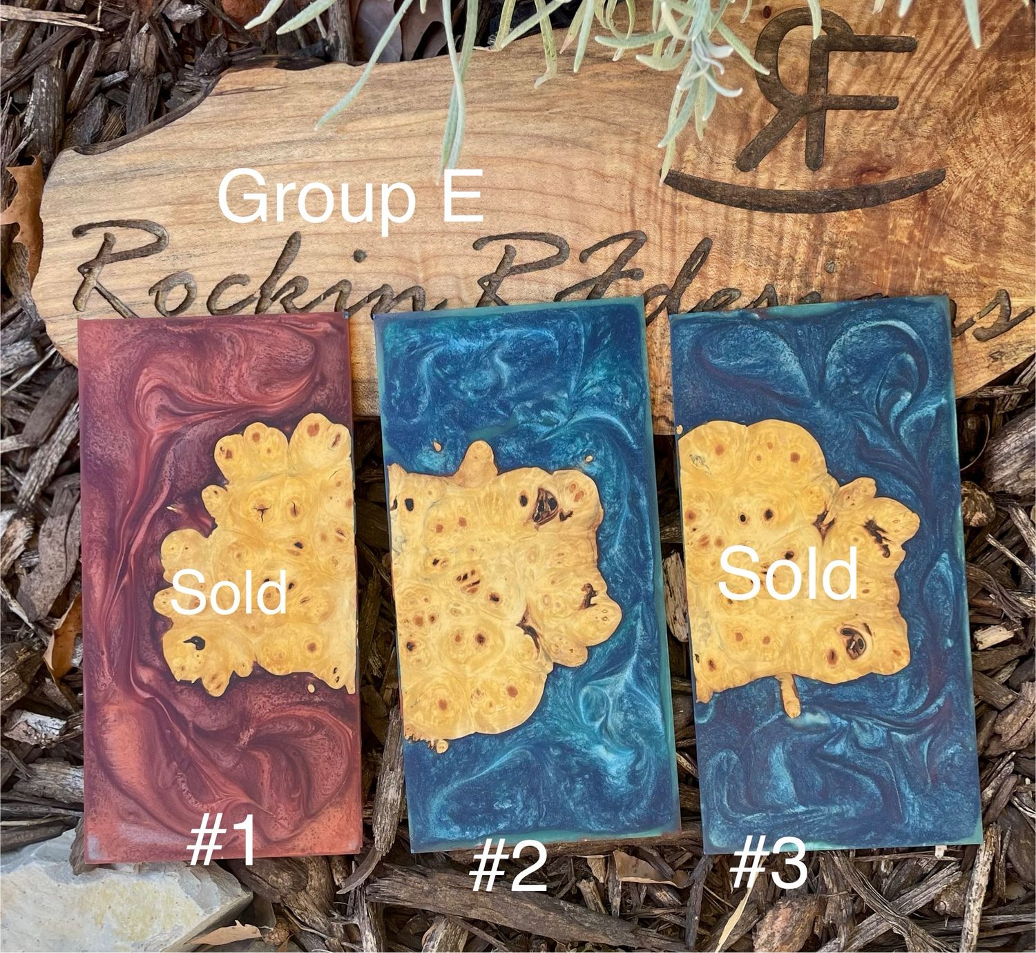 Resin and Wood Phone Case slices Group E