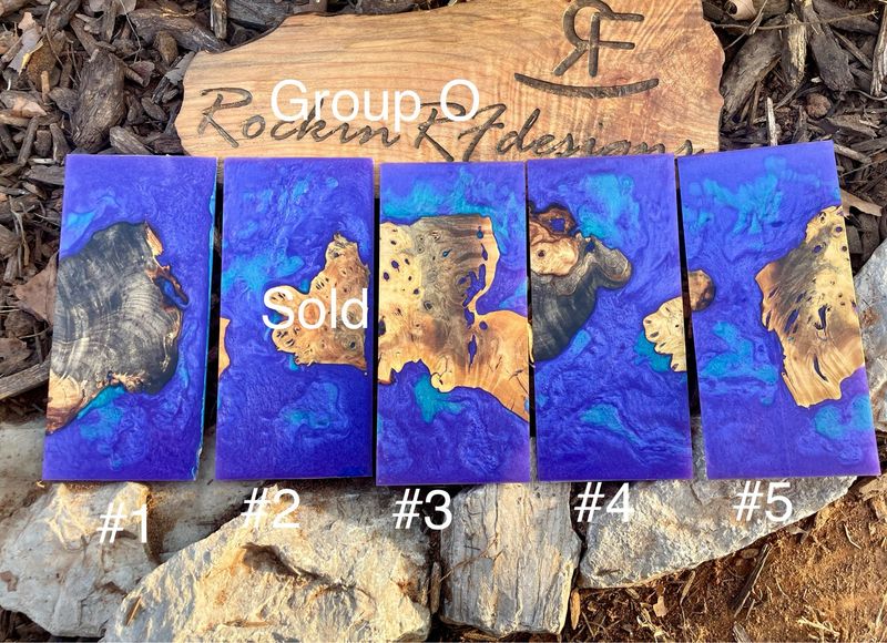Resin and Wood Phone Case Slices Group O