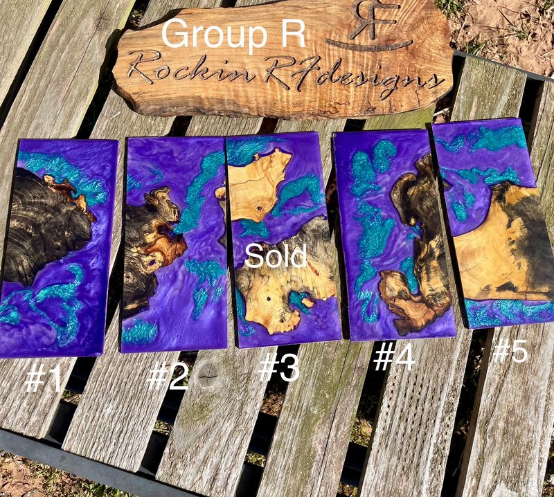 Resin and Wood Phone Case Slices Group R
