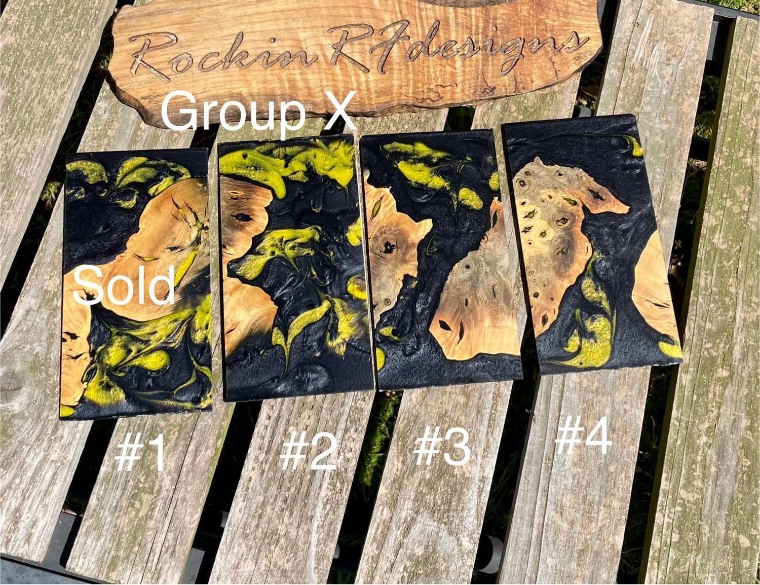 Resin and Wood Phone Case Slices Group X