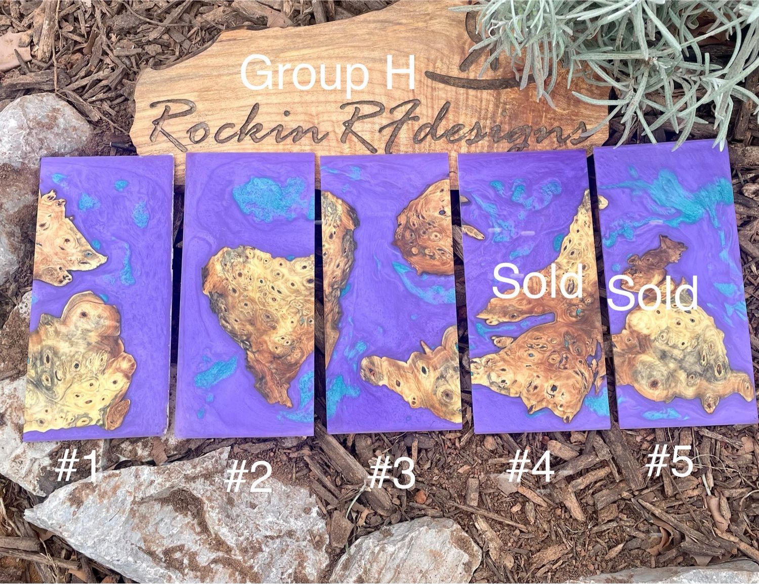 Resin and Wood Phone Case Slices Group H