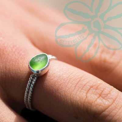 ANNALIE Sea Glass Double Twist Ring