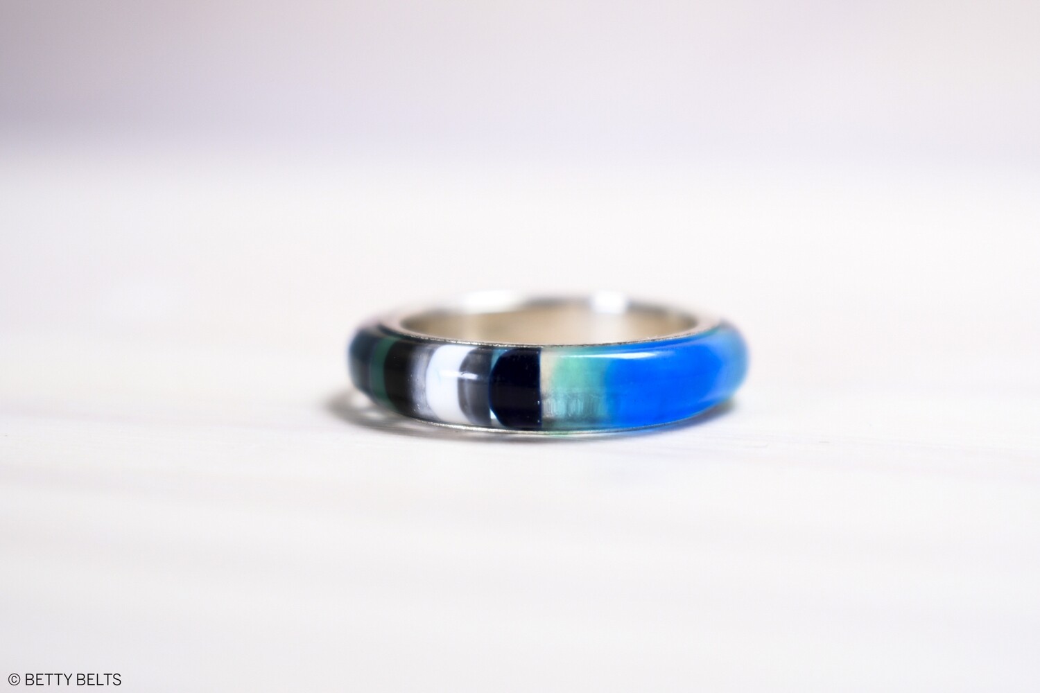 Upcycled Surfite + Sterling Ring (SPINNER)