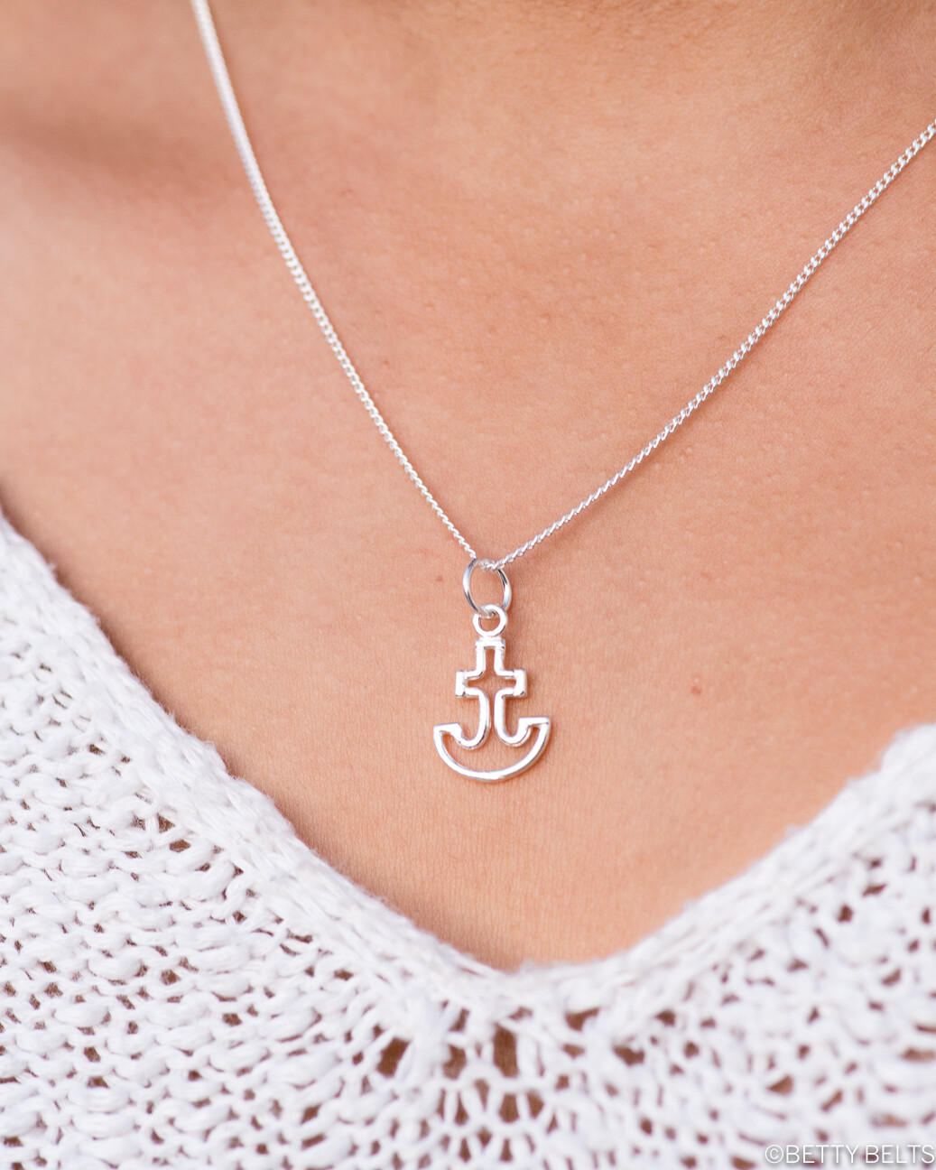 Sterling Silver Anchor Charm Necklace