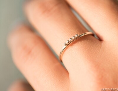 Droplets Stacking Ring (Silver &amp; 24K Gold Vermeil)
