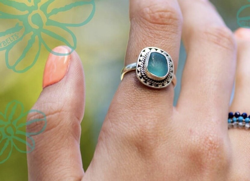 CAYDEN MINI Sea Glass Ring