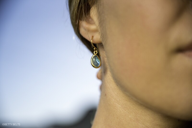 Marion Sea Glass Earrings (gold vermeil)