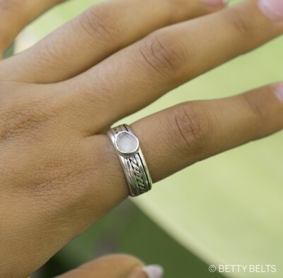 Joss Sea Glass Fidget Ring (Spinner)