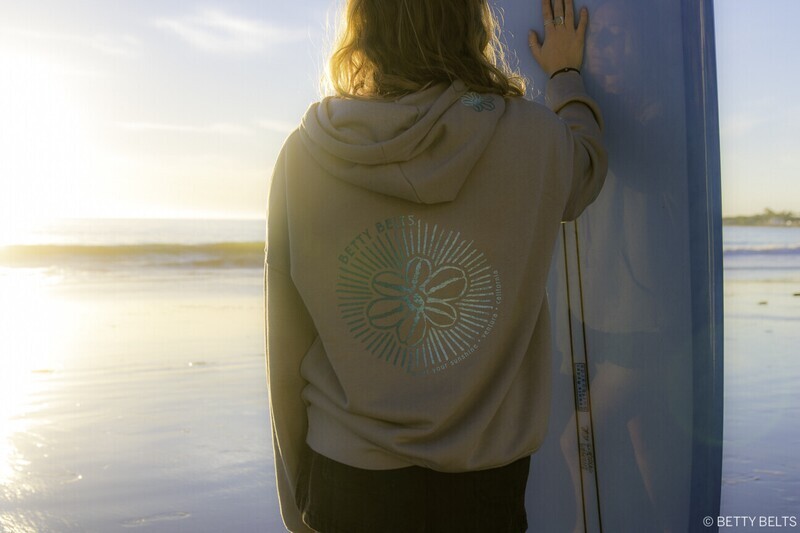 Betty Sunshine Logo Pullover Hoodie with BB flower on Hood