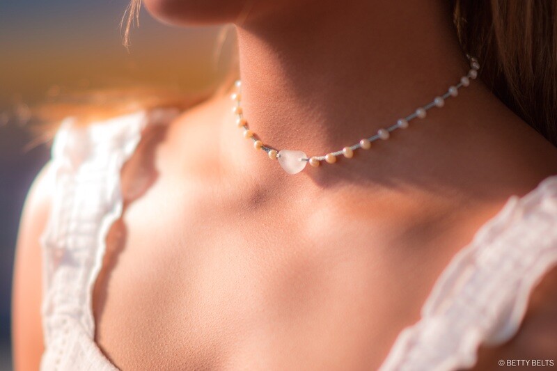Malia "Mals" Pearls & Sea Glass Choker