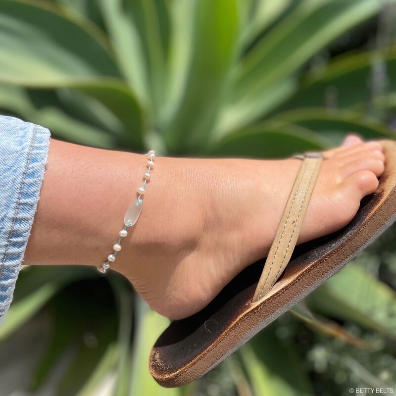 Malia Pearls & Sea Glass Anklet