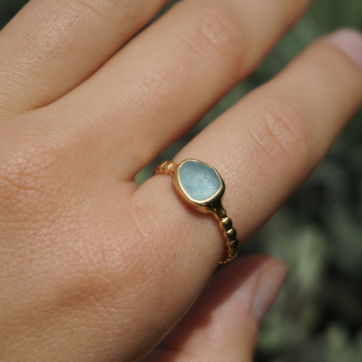 SIERRA Sea Glass Ring (Gold Vermeil)