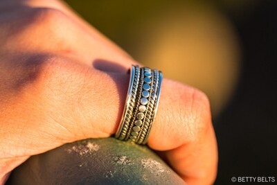 Bali Dots Spinner Ring WIDE BAND (unisex)