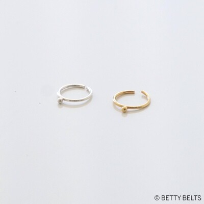 Single Bead Tiny Piercing Hoop (Silver &amp; 24K Gold Vermeil)