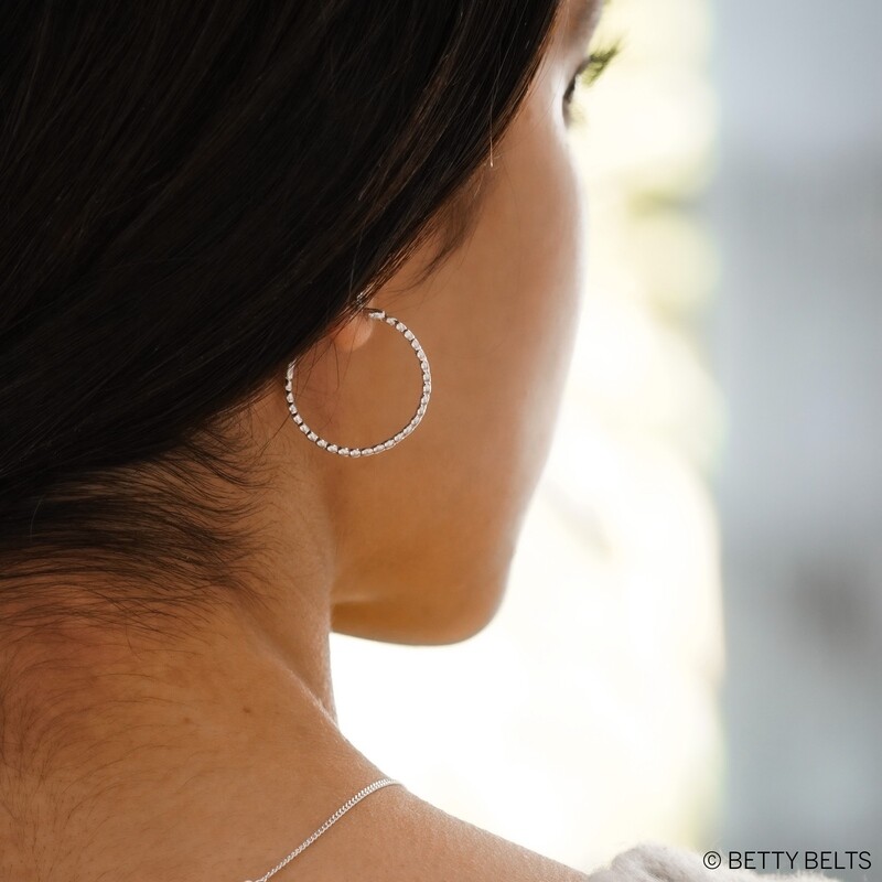 Courtney Hoop Earrings (Silver)