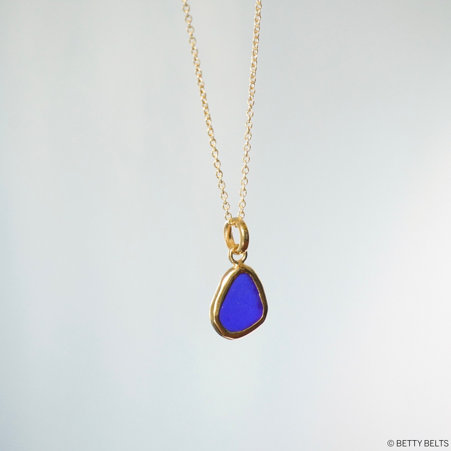 Marion Sea Glass Charm Necklace (24K Gold Vermeil)