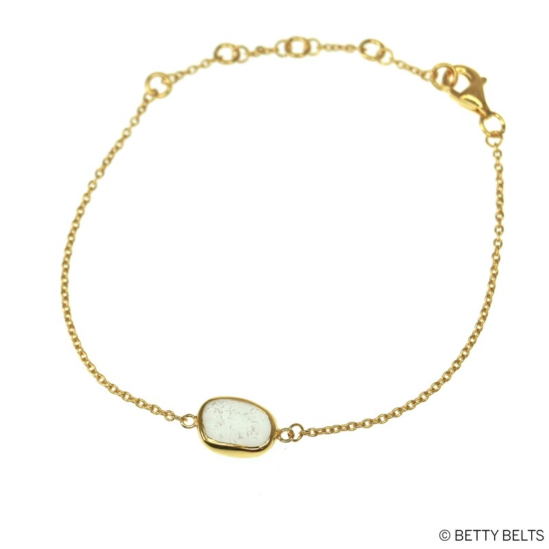 HOPE Sea Glass Bracelet (Gold Vermeil)