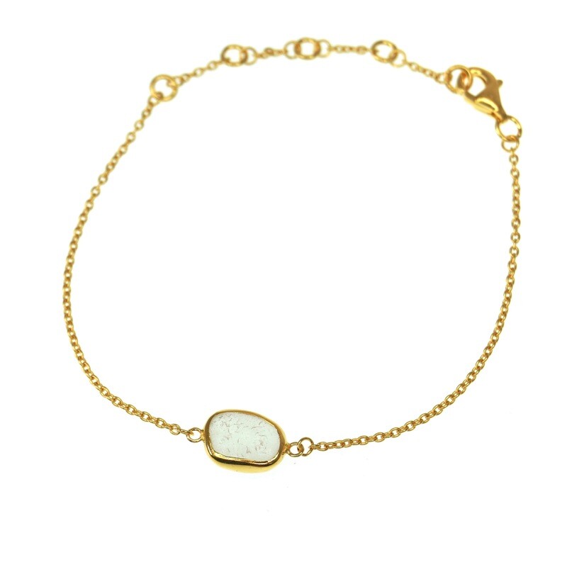 HOPE Sea Glass Bracelet (Gold Vermeil)