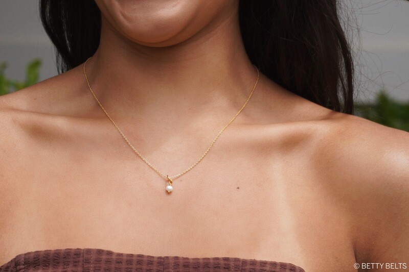Classic Pearl Charm Necklace (24K Gold Vermeil)