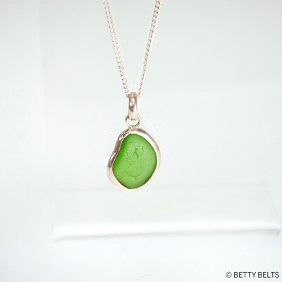 Marion Sea Glass Charm Necklace (Silver Version)