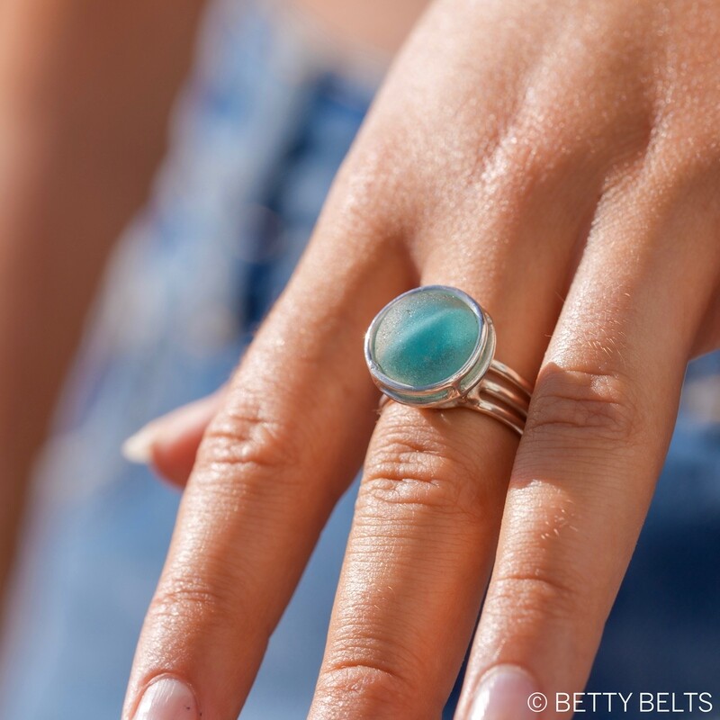 Marble Sea Glass Ring (MAZZA)