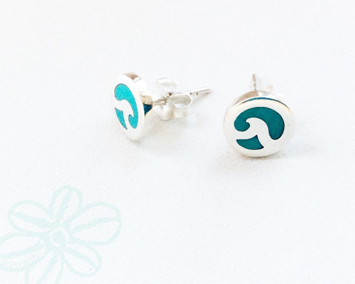 Blue Wave Stud earrings by Betty Belts