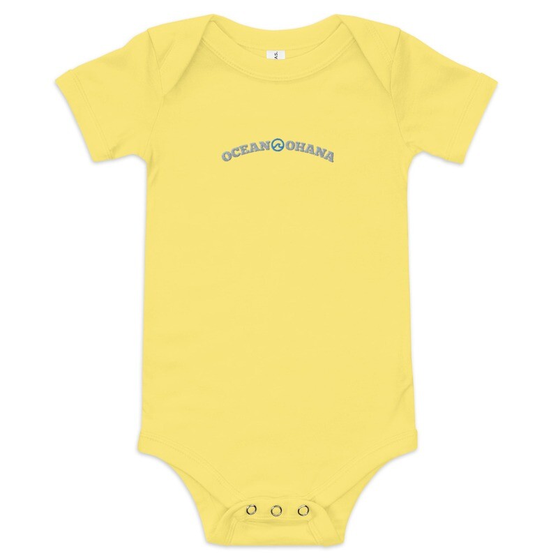 Ocean Ohana Embroidered Baby Short Sleeve Onesie