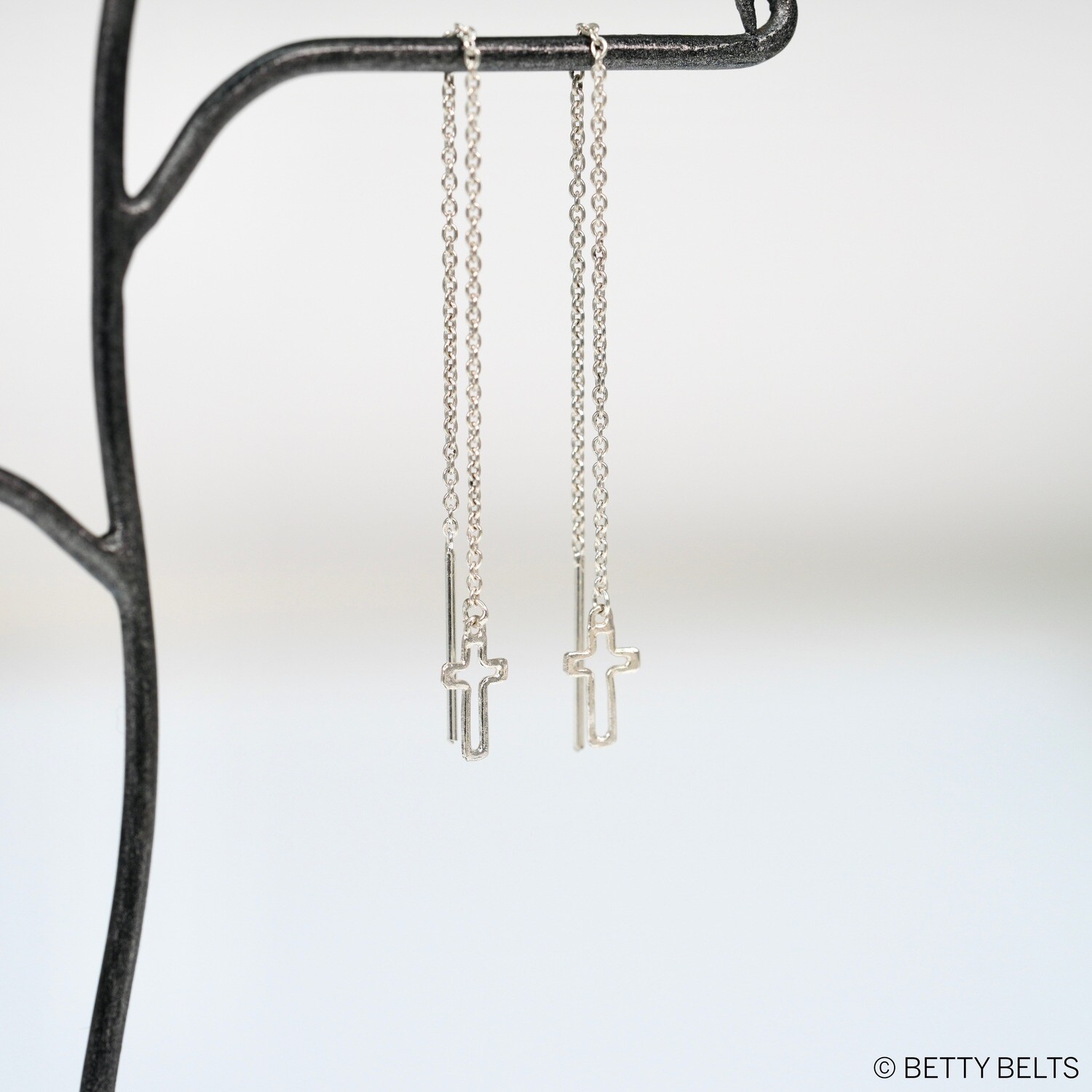 Bitty Cross Threaders (Silver &amp; 24K Gold Vermeil)