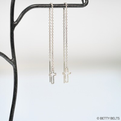 Bitty Cross Threaders (Silver &amp; 24K Gold Vermeil)