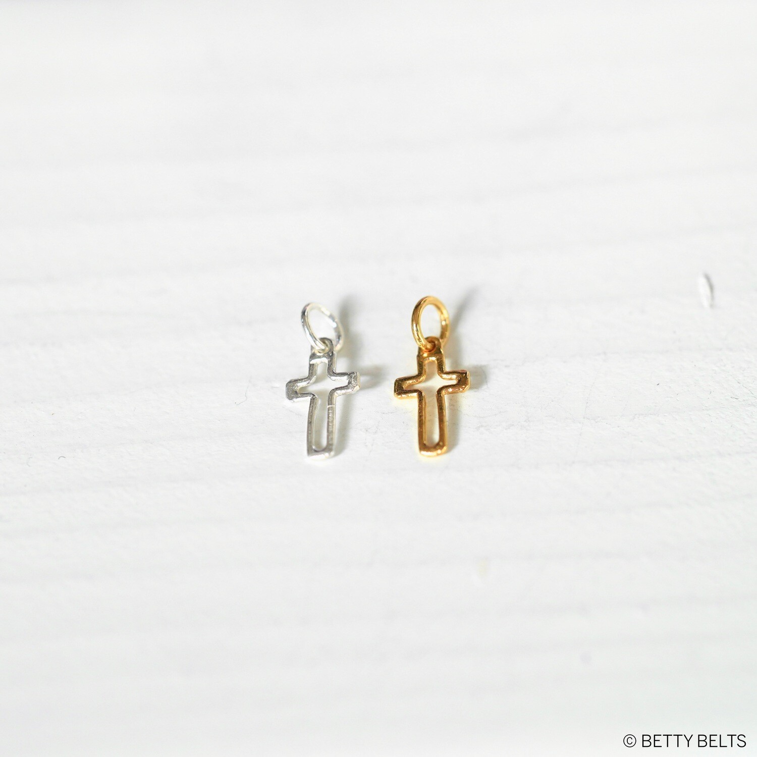 Bitty Cross - Pendant or Hoop Charm (Silver or 24K Gold Vermeil)