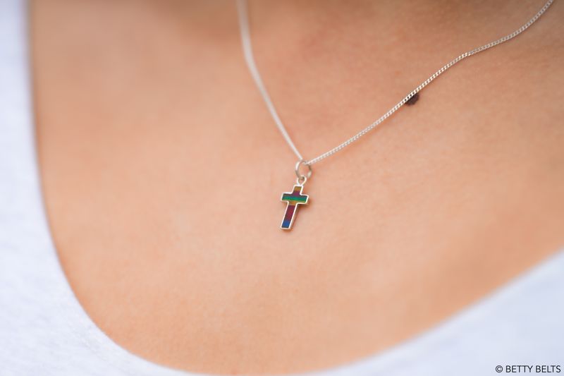 Upcycled Resin Cross Necklace