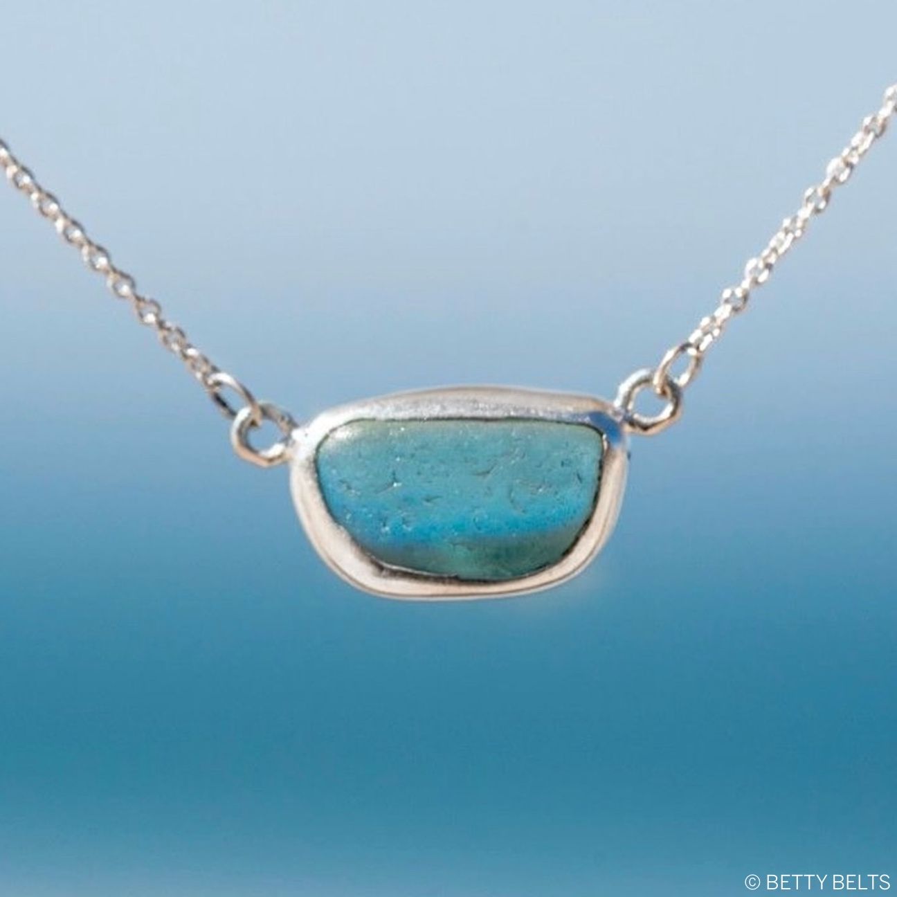 HOPE Sea Glass Necklace (Silver Verison)