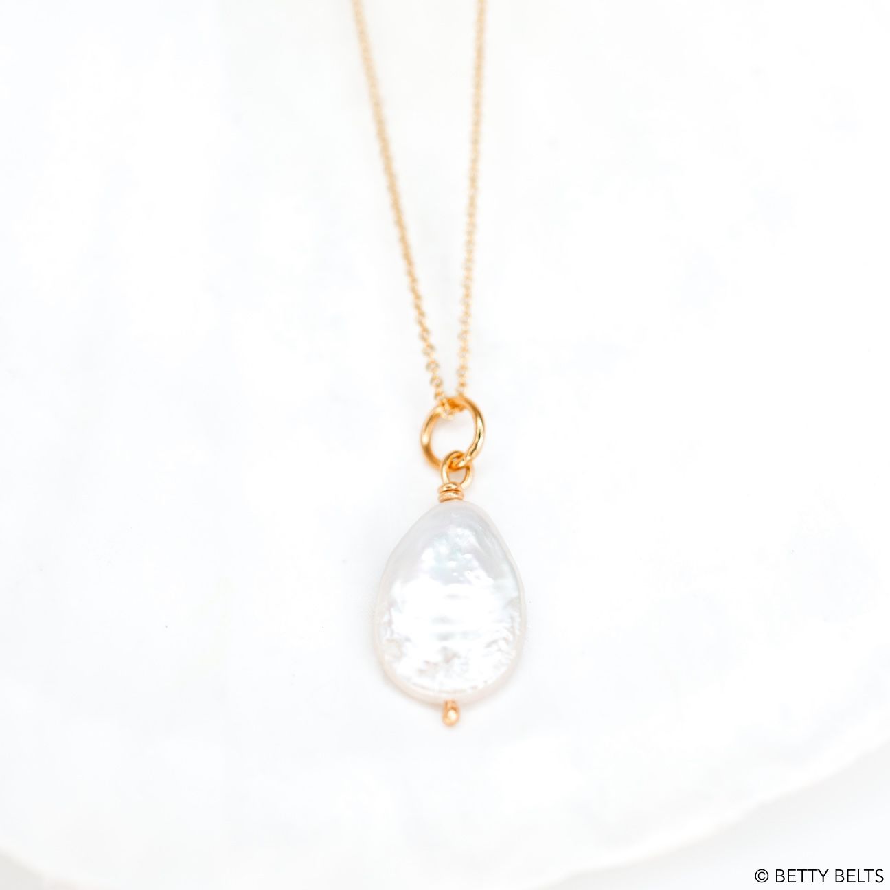 Keishi Pearl Charm Necklace (24K Gold Vermeil)