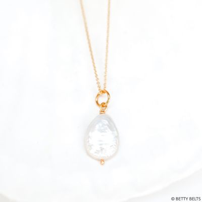 Keishi Pearl Charm Necklace (24K Gold Vermeil)