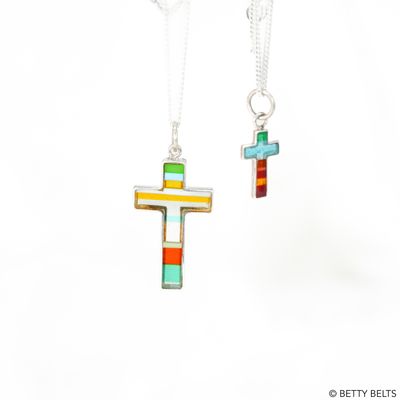 Upcycled Resin Cross Necklace