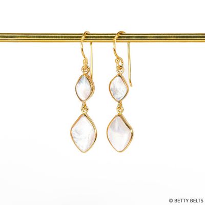 PEBBLE Double Drop Earrings (Silver &amp; 24K Gold Vermeil)