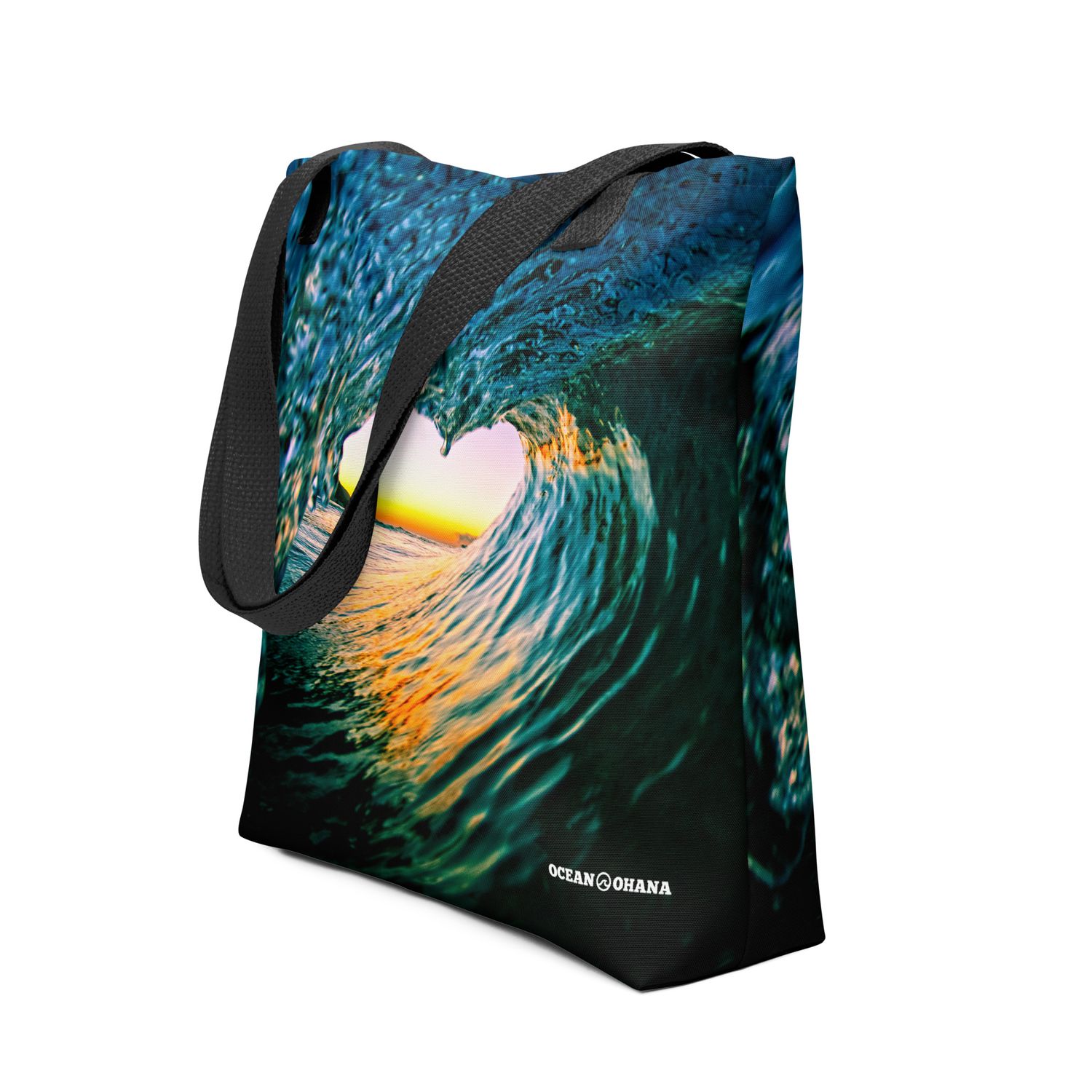 Ocean Ohana Heart Wave Tote Bag (made-to-order)