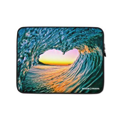 Ocean Ohana Heart Wave Laptop Case (made-to-order)