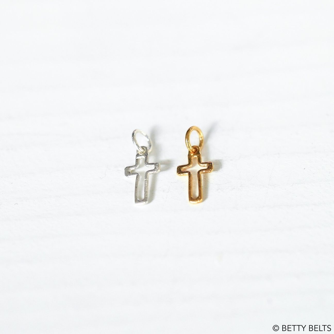 Bitty Cross - Pendant or Hoop Charm (Silver or 24K Gold Vermeil)