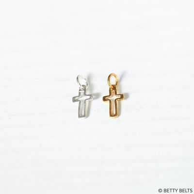 Bitty Cross - Pendant or Hoop Charm (Silver or 24K Gold Vermeil)