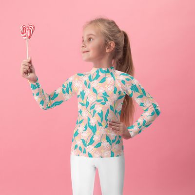 Betty Kelpy Kids Rash Guard in MEADOW (made-to-order)
