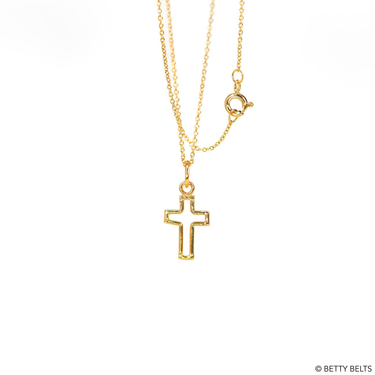 Cross Charm Necklace (24K Gold Vermeil)