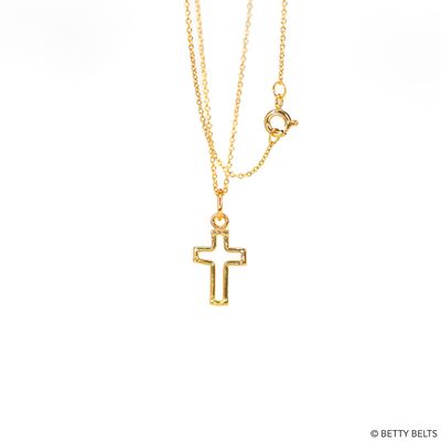 Cross Charm Necklace (24K Gold Vermeil)