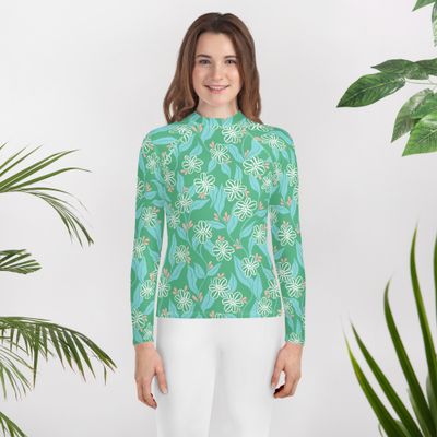 Betty Kelpy Youth Rash Guard in FOREST (made-to-order)